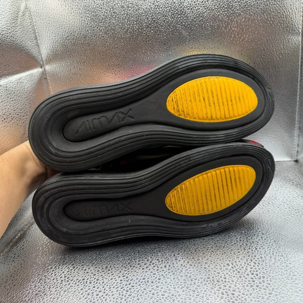 Size 7Y Nike Air Max 720 GS Black‎ Multi Kids Lace-Up Running Shoes AQ3196-011